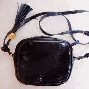 Vince Camuto Vinyl Little Black Cross-body Purse